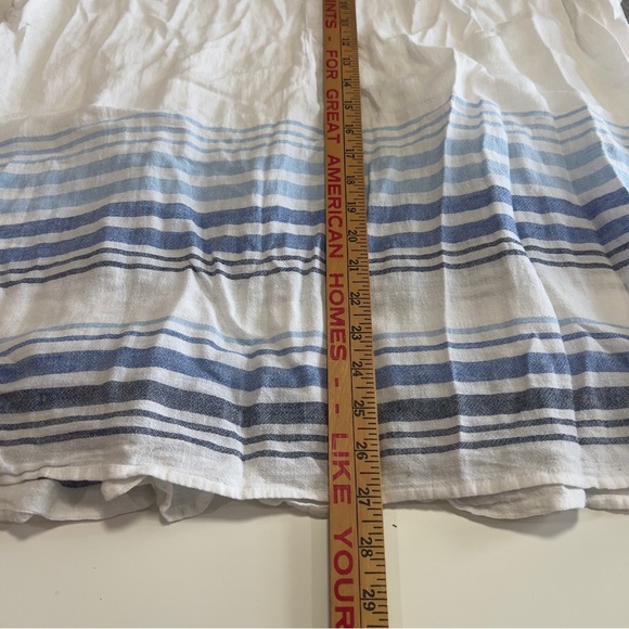 J. Jill White Linen Blend Tunic with Blue Stripes - Picture 6 of 11